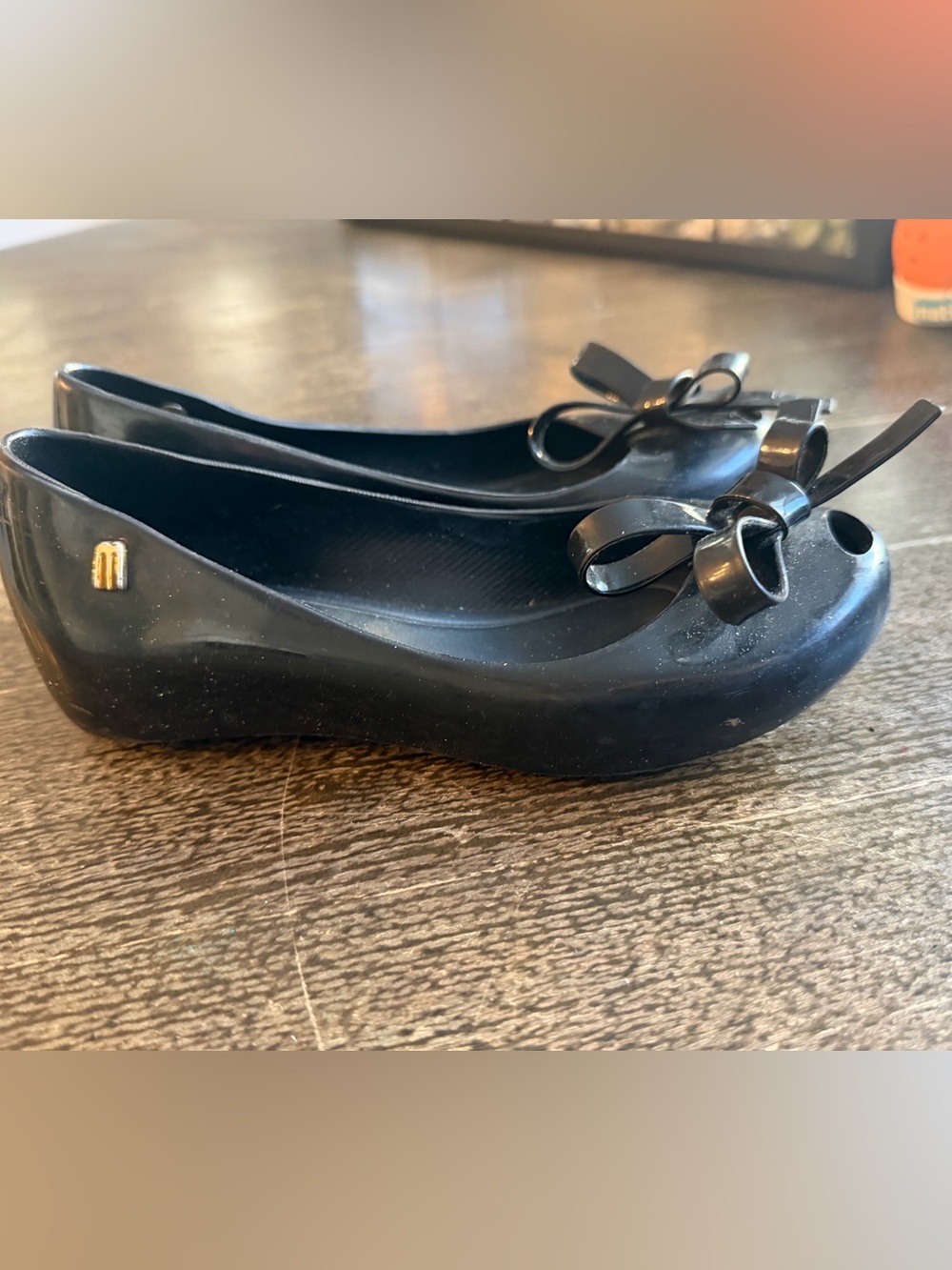 Melissa Black Bow Girl’s Ballet Flats Size 13